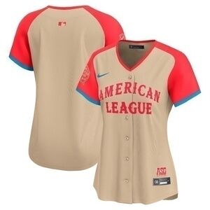 Women’s American League Nike Cream 2024 MLB All-Star Game Baseball Jersey XXL 2X